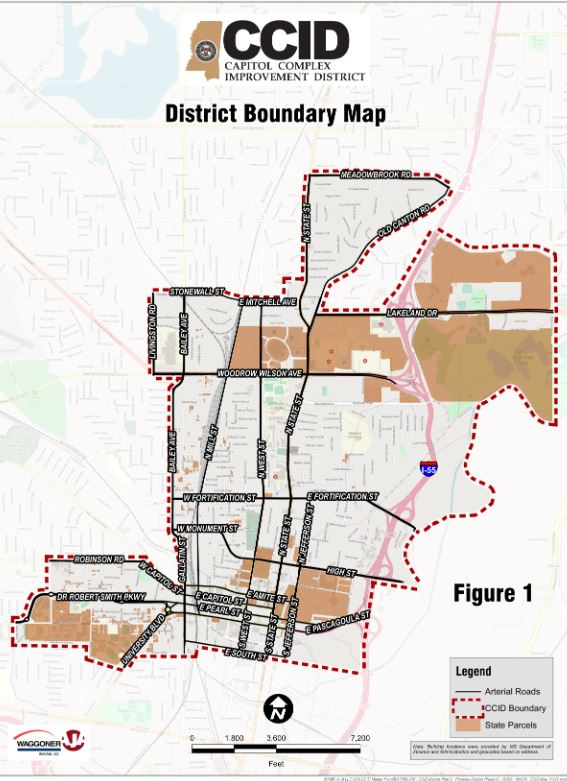 A map of the Capitol Complex Improvement District