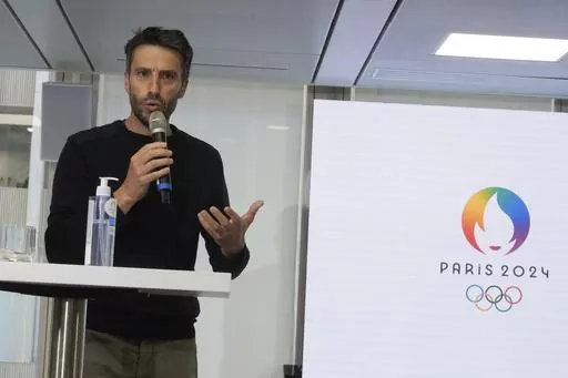 Paris Organising Committee of the 2024 Olympic and Paralympic Games President Tony Estanguet gives a press conference, in Saint-Denis, north of Paris, France, Wednesday, May 17, 2023. "The French capital detailed plans for a Pride House that will celebrate LGBTQ people during the Olympics and Paralympics next year and the chief Paris Games organizer pledged that Olympians and campaigners will be given "plenty of opportunities" to speak for LGBTQ rights at the sports showcase. (AP Photo/Thibault 