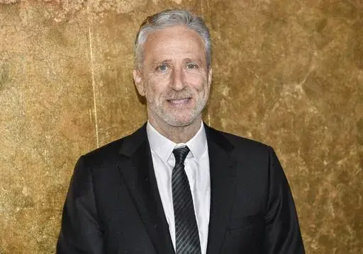 Jon Stewart attends The Albies hosted by the Clooney Foundation for Justice at the New York Public Library in New York on Sept. 28, 2023. Stewart is rewinding the clock, returning to “The Daily Show” as an occasional host and executive producing through the 2024 U.S. elections cycle. Comedy Central on Wednesday said Stewart will host the topical TV show, the perch he ruled for 16 years starting in 1999, every Monday starting Feb. 12. (Photo by Evan Agostini/Invision/AP, File)