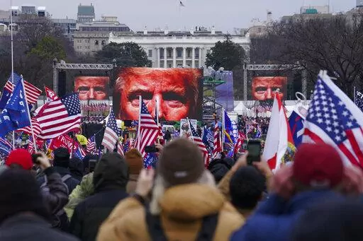 Supporters of President Donald Trump supporters attend a rally near the White House in Washington, on Jan. 6, 2021. The House Jan. 6 committee is headed back to prime time for its eighth hearing. It might be the final time this summer that lawmakers lay out evidence about the U.S. Capitol insurrection and President Donald Trump's efforts to overturn his 2020 election defeat. Thursday's night's hearing is expected to focus on what Trump was doing in the White House as the violence unfolded. (AP P