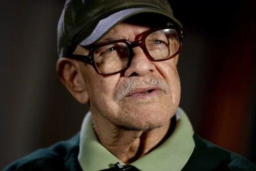 Retired Army Col. Paris Davis, an Ohio native, who is set to receive the Medal of Honor for his service in the Vietnam War speaks during an interview with the Associated Press at a hotel in Arlington, Va., Thursday, March 2, 2023. (AP Photo/Andrew Harnik)
