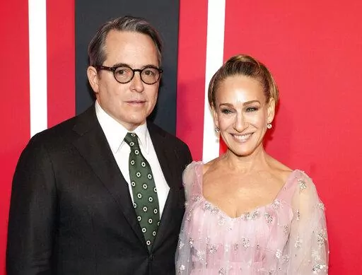 Matthew Broderick and Sarah Jessica Parker attend Neil Simon's "Plaza Suite" Broadway opening night at the Hudson Theatre on Monday, March 28, 2022, in New York.  Both Broderick and Parker have tested positive for COVID-19. The U.S. is getting a first glimpse of what it’s like to experience COVID-19 outbreaks during this new phase of living with the virus, and the roster of the newly infected is studded with stars. (Photo by Charles Sykes/Invision/AP, File)
