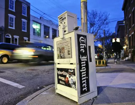 A Philadelphia Inquirer newspaper vending machine stands in Philadelphia on Nov. 30, 2006. The Philadelphia Inquirer experienced the most significant disruption to its operations in 27 years due to what the newspaper calls a cyberattack on Sunday, May 14, 2023. The company was working to restore print operations after a cyber incursion that prevented the printing of the newspaper's Sunday print edition, the Inquirer reported on its website. (AP Photo/Matt Rourke, File )