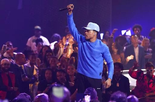 Chance the Rapper performs at the BET Awards on June 26, 2022, at the Microsoft Theater in Los Angeles. The Grammy winner along with rapper Vic Mensa will host the inaugural Black Line Star festival in Accra, Ghana, in January 2023. The weeklong festival will feature events, panel discussions and performances on Jan. 6, from Chance, Mensa, Erykah Badu, T-Pain, Jeremih, Sarkodie and Tobe Nwigwe. (AP Photo/Chris Pizzello, File)