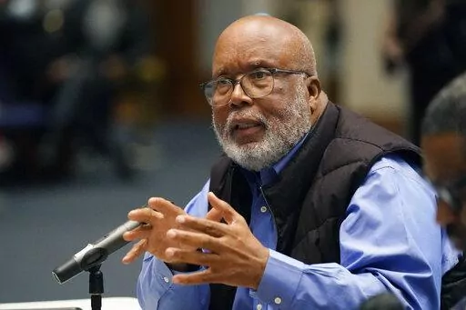 U.S. Rep. Bennie Thompson, D-Miss., speaks to an audience of Jackson, Miss., residents regarding the failing water system in Mississippi's majority-Black capital city, Monday night, Oct. 24, 2022, at a town hall meeting at New Hope Baptist Church, hosted by the NAACP. Amid an investigation into the water crisis in Jackson, two congressional Democrats, Thompson and Carolyn Maloney, of New York, are requesting a review of the federal government's efforts to maintain local water utilities. (AP Phot