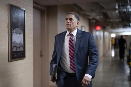 Rep. Andrew Clyde, R-Ga., walks to a closed-door meeting with Speaker of the House Kevin McCarthy, R-Calif., and fellow Republicans, at the Capitol in Washington, Tuesday, June 13, 2023. Last week, Clyde was at the center of protest of McCarthy's leadership as he and a dozen Republicans, mainly members of the House Freedom Caucus, brought the House to a standstill. Clyde is a gun store owner in Georgia and is a sponsor of a bill to reverse a Biden administration firearms-related regulation on so