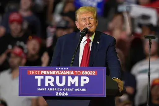 Republican presidential candidate former President Donald Trump speaks at a campaign rally, June 22, 2024, in Philadelphia. After months of casting President Joe Biden as a senile shell of a man incapable of putting two sentences together, Trump has changed his tune. As he prepares to face Biden in their first debate of the general election on Thursday, June 27, in Atlanta, Trump and his campaign are trying to adjust expectations amid concerns that the bar has been set so low for Biden that he i
