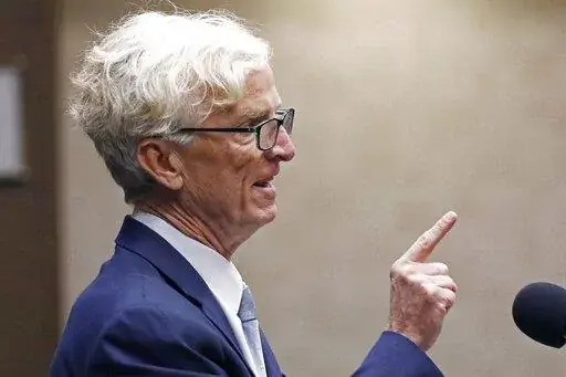 Mississippi Center for Justice attorney Rob McDuff is shown Monday, Dec. 16, 2019, in a courtroom in Winona, Miss. McDuff said on Tuesday, May 31, 2022, that a new Mississippi law provides a safeguard that could prevent naturalized citizens from being flagged as non-citizens when they register to vote in Mississippi. (AP Photo/Rogelio V. Solis, File)