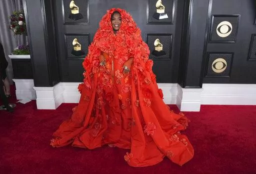 Lizzo arrives at the 65th annual Grammy Awards on Sunday, Feb. 5, 2023, in Los Angeles. (Photo by Jordan Strauss/Invision/AP)