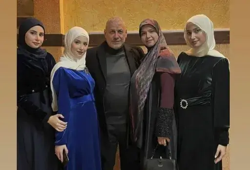 This undated photo provided by Reda Gharib shows a family photo from left to right: Rasha, Nour, Ahmed, Hanan and Maya Gharib who were killed in an Israeli airstrike on their apartment in al-Housh, in the southern Lebanese city of Tyre on Sept. 23, at the start of an escalation in its war against Hezbollah. (Reda Gharib via AP)