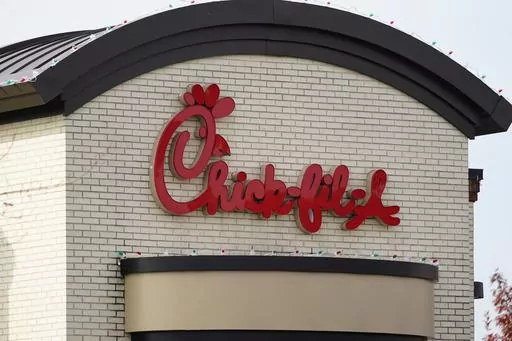 A Chick-fil-A location in Philadelphia is shown Wednesday, Nov. 17, 2021. (AP Photo/Matt Rourke, File)