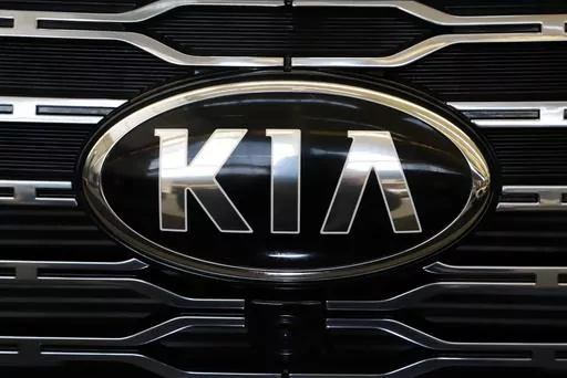 This is the front grill of a 2020 KIA Telluride on display at the 2020 Pittsburgh International Auto Show, Feb.13, 2020 in Pittsburgh. Kia is recalling more than 427,000 of its Telluride SUVs due to a defect that may cause the cars to roll away while they’re parked. According to documents published by the National Highway Traffic Safety Administration, the intermediate shaft and right front driveshaft of certain 2020-2024 Tellurides may not be fully engaged. (AP Photo/Gene J. Puskar. file)