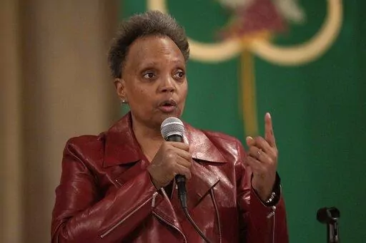 Chicago Mayor Lori Lightfoot participates in a forum with other Chicago mayoral candidates hosted by the Chicago Women Take Action Alliance Jan. 14, 2023, at the Chicago Temple in Chicago. Lightfoot made history four years ago as the first Black woman and first openly gay person to serve as Chicago mayor. But her bid for a second term is in question amid concerns about continuing high crime in the nation’s third-largest city and accusations that she can be overly hostile and sometimes flat-out
