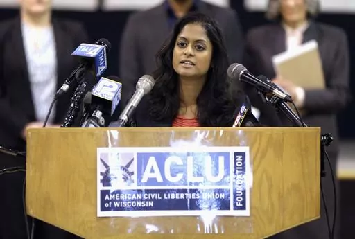 American Civil Liberties Union attorney Nusrat Choudhury speaks at a news conference in Milwaukee, Wednesday, Feb. 22, 2017. Chowdhury, a civil rights lawyer, has been confirmed by the Senate as the first Muslim female federal judge in U.S. history. She will assume her lifetime appointment in Brooklyn federal court in New York after a 50-49 vote on Thursday, June 15, 2023, along party lines. (Mike De Sisti/Milwaukee Journal-Sentinel via AP, File)