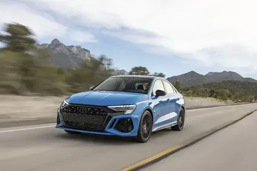 This photo provided by Audi shows the 2024 RS 3. Based on the A3 compact sedan, the RS 3 has a special 401-horsepower five-cylinder engine. (Courtesy of Audi AG via AP)