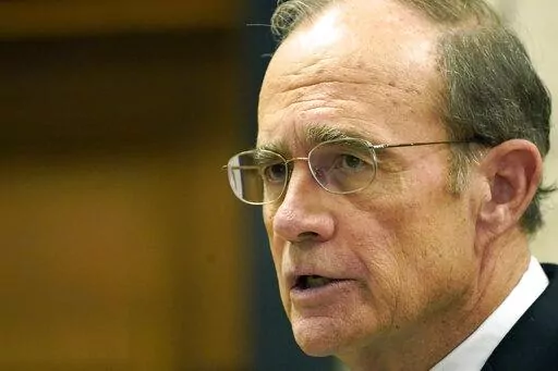Mississippi Lt. Gov. Delbert Hosemann addresses state business leaders at the Mississippi Capitol in Jackson, Miss., during the Mississippi Economic Council's Capital Day, Thursday, Jan. 5, 2023. The gathering allows business and community leaders an opportunity to meet with state leaders and legislators to discuss the upcoming session. (AP Photo/Rogelio V. Solis)