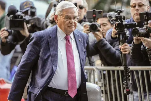Sen. Bob Menendez, D-N.J., arrives at Manhattan federal court Oct. 23, 2023, in New York. (AP Photo/Frank Franklin II, File)