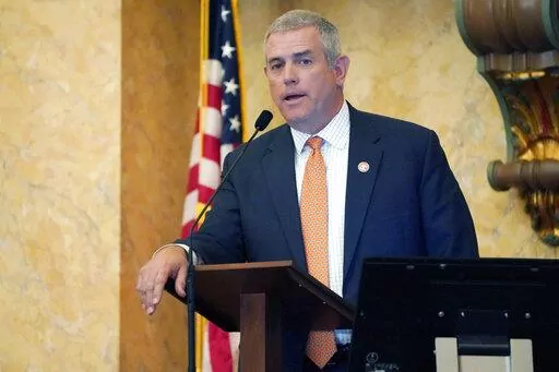 House Speaker Philip Gunn, R-Clinton, addresses lawmakers in the body's chamber at the Mississippi Capitol in Jackson, Miss., on March 3, 2022. Gunn and House Medicaid Committee Chairman Joey Hood, R-Ackerman, chose not to bring up a bill that would have let mothers keep Medicaid coverage for a year after giving birth, up from two months now allowed, on Wednesday, March 9, 2022. Wednesday was the deadline for House and Senate committees to consider general bills that had already passed the other