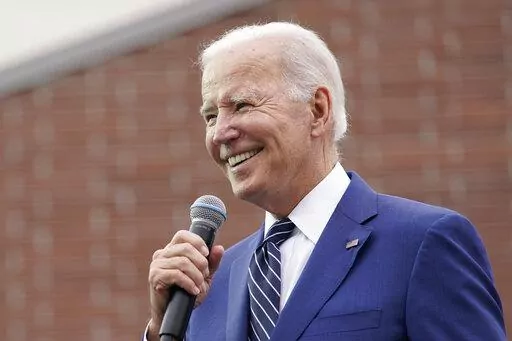 President Joe Biden speaks about lowering costs for American families at Irvine Valley Community College, in Irvine, Calif., Friday, Oct. 14, 2022. (AP Photo/Carolyn Kaster)