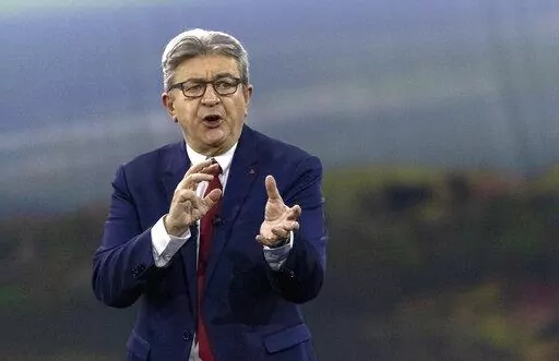 French Far-left presidential candidate for the 2022 election Jean-Luc Melenchon gestures as he speaks during a meeting in Nantes, western France, Sunday, Jan. 16, 2022. Jean-Luc Melenchon used to call Russia a "partner," even as European governments were scrambling to find ways to avert a Russian invasion of Ukraine. He now supports the Ukrainian's "resistance" and Russians who are opposing the war and fighting "dictatorship" in their own country. (AP Photo/Jeremias Gonzalez, File)