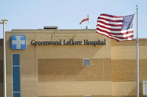 The publicly owned Greenwood Leflore Hospital is pictured on Oct. 21, 2022, in Greenwood, Miss. Over half of Mississippi's rural hospitals are at risk of closing immediately or in the near future, according to the state's health top health official. (AP Photo/Rogelio V. Solis, File)