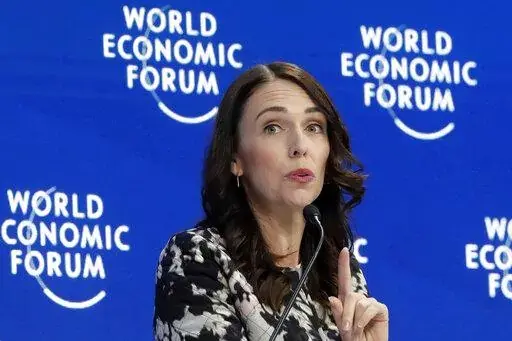 Jacinda Ardern, Prime Minister of New Zealand, speaks during the "Safeguarding the planet" session at the annual meeting of the World Economic Forum in Davos, Switzerland, Jan. 22, 2019. When Ardern steps down as prime minster next month, she will have accumulated 15 years experience as a lawmaker and five-and-a-half years as leader. (AP Photo/Markus Schreiber, File)