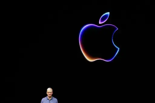 Apple CEO Tim Cook speaks during an Apple event in Cupertino, Calif., Monday, June 10, 2024. (AP Photo/Jeff Chiu)