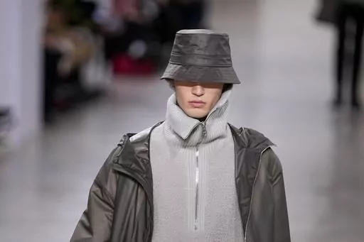 A model wears a creation for Hermes as part of the Menswear ready-to-wear Fall-Winter 2024-2025 collection presented in Paris, Saturday, Jan. 20, 2024. (AP Photo/Michel Euler)