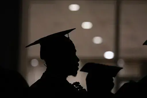 A Morehouse College student lines up before the school commencement, May 19, 2024, in Atlanta. With graduation season over, many college grads are embarking on summer internships or their first full-time jobs.(AP Photo/Brynn Anderson, File)