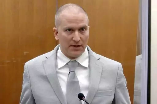 In this image taken from video, former Minneapolis police Officer Derek Chauvin addresses the court at the Hennepin County Courthouse, June 25, 2021, in Minneapolis. Chauvin, the former Minneapolis police officer convicted of murdering George Floyd, was stabbed by another inmate and seriously injured Friday, Nov. 24, 2023, at a federal prison in Arizona, a person familiar with the matter told The Associated Press. (Court TV via AP, Pool, File)