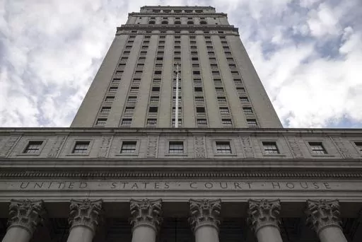 A general view shows the federal courthouse on Dec. 28, 2021, in New York. Three Florida men were arrested Thursday and charged with illegally making over $22 million by insider trading ahead of the public announcement that a special purpose acquisition corporation was going to take a media company owned by former President Donald Trump public. The charges were outlined in an indictment unsealed in Manhattan federal court. (AP Photo/Yuki Iwamura, File)